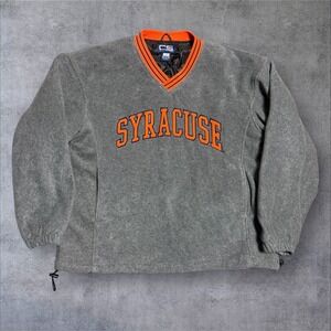 Vintage Syracuse Fleece Mens‎ Large Windbreaker Gray Spellout Crable Sportswear